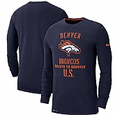 Men's Denver Broncos Nike Navy 2019 Salute to Service Sideline Performance Long Sleeve Shirt,baseball caps,new era cap wholesale,wholesale hats
